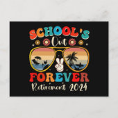 Scholen uit voor altijd gepensioneerde leraar laat briefkaart (Voorkant)