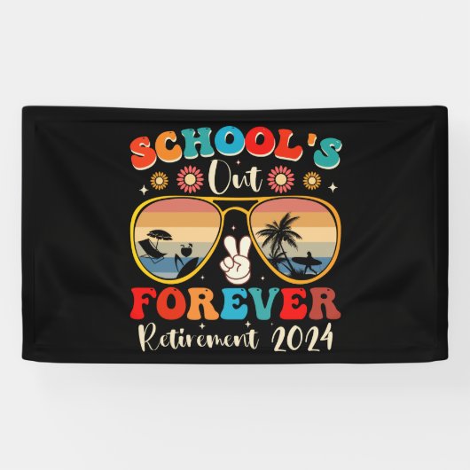 Scholen uit voor altijd gepensioneerde leraar laat spandoek (Horizontaal)