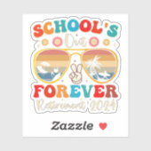 Scholen uit voor altijd gepensioneerde leraar laat sticker (Vel)