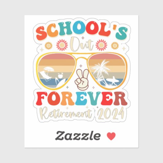Scholen uit voor altijd gepensioneerde leraar laat sticker (Vel)