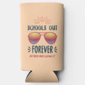 Scholen uit voor altijd gepensioneerde leraar seltzer blikjeskoeler (Voorkant)