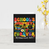 Scholen uit voor altijd pensioen leraar gepensione kaart (Gele Bloem)