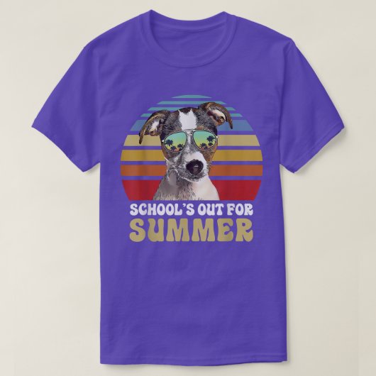 Scholen uit voor de zomer van terrier Dog-leraar T-shirt (Design voorkant)