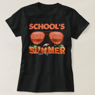 Scholen uit voor de zomergelukkige dag van de scho t-shirt