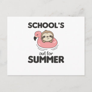 Scholen uit voor de zomersomnij briefkaart