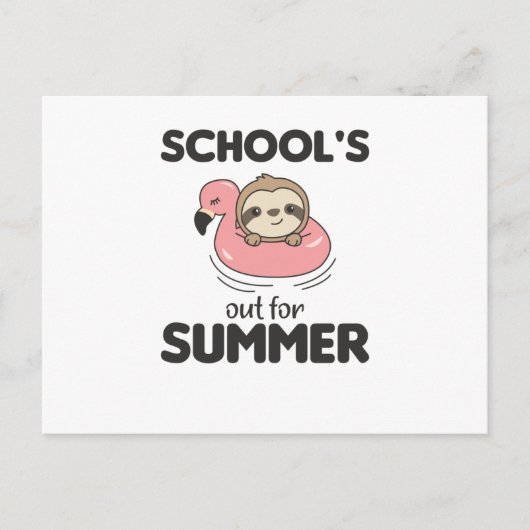Scholen uit voor de zomersomnij briefkaart (Voorkant)