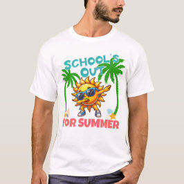 Scholen Uit voor Zomer Leuk Kleurrijk Bold T-shirt