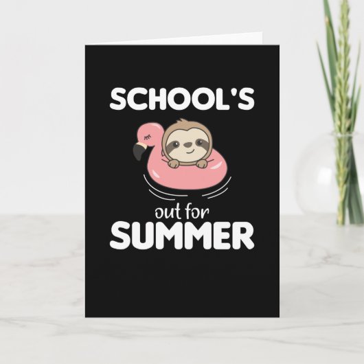 Scholen Uit Voor Zomer Luiaard Grappige Dieren Kaart (Voorkant)
