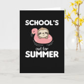 Scholen Uit Voor Zomer Luiaard Grappige Dieren Kaart (Gele Bloem)