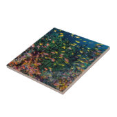 Scholen van visswim in rif tegeltje (Zijkant)