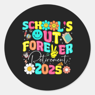 Scholen voor altijd gepensioneerde leraar pensioen ronde sticker