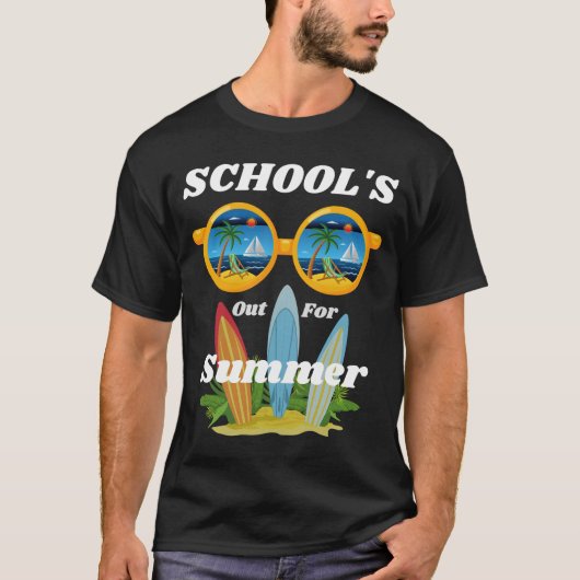 Scholen voor de zomer, strandtijd T-Shirt (Voorkant)