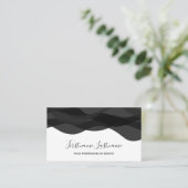 Scholflessen voor zwarte en witte abstracte golven visitekaartje (Staand voorkant)