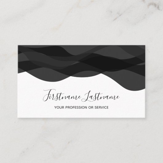 Scholflessen voor zwarte en witte abstracte golven visitekaartje (Voorkant)