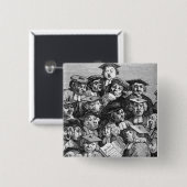 Scholieren bij een Lectuur, 20 januari 1736-37 Vierkante Button 5,1 Cm (Voorkant /achterkant)