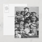 Scholieren bij een opening, 20 januari 1736-37 briefkaart (Voorkant / Achterkant)