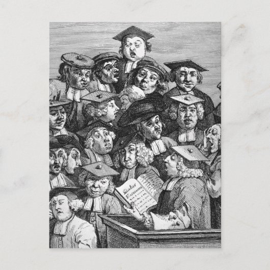 Scholieren bij een opening, 20 januari 1736-37 briefkaart (Voorkant)