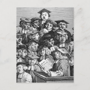 Scholieren bij een opening, 20 januari 1736-37 briefkaart