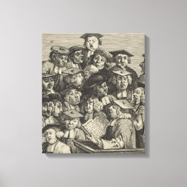 Scholieren op een Lectuur (door William Hogarth) Canvas Afdruk
