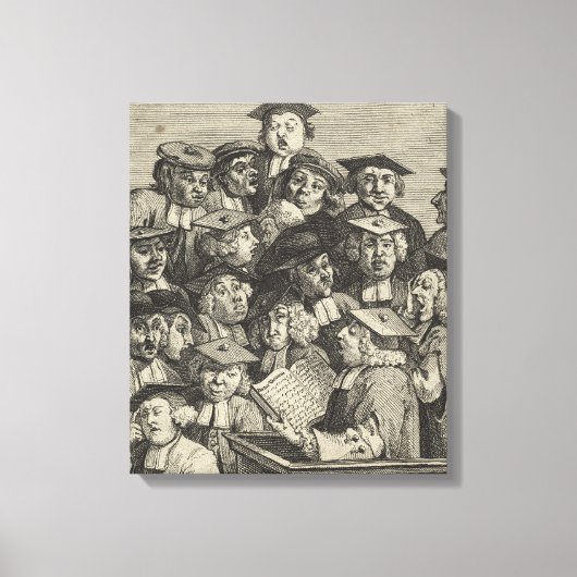 Scholieren op een Lectuur (door William Hogarth) Canvas Afdruk (Voorkant)