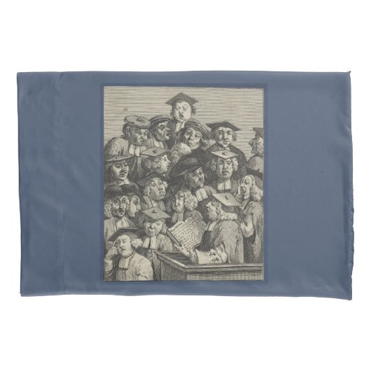 Scholieren op een Lectuur (door William Hogarth) Kussensloop (Voorkant-Links)