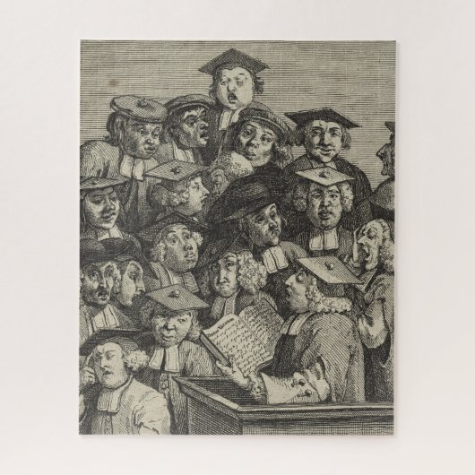 Scholieren op een Lectuur (door William Hogarth) Legpuzzel (Verticaal)