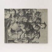 Scholieren op een Lectuur (door William Hogarth) Legpuzzel (Horizontaal)