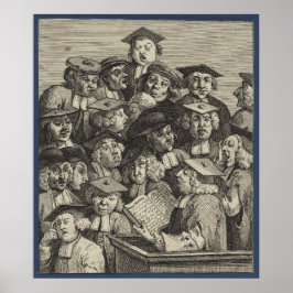 Scholieren op een Lectuur (door William Hogarth) Poster