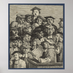Scholieren op een Lectuur (door William Hogarth) Poster