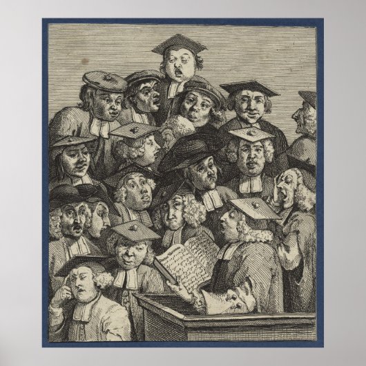 Scholieren op een Lectuur (door William Hogarth) Poster (Voorkant)