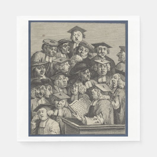 Scholieren op een Lectuur (door William Hogarth) Servet (Voorkant)