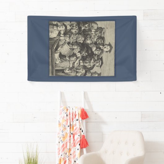 Scholieren op een Lectuur (door William Hogarth) Spandoek (Insitu)