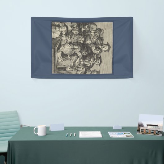 Scholieren op een Lectuur (door William Hogarth) Spandoek (Beurs)
