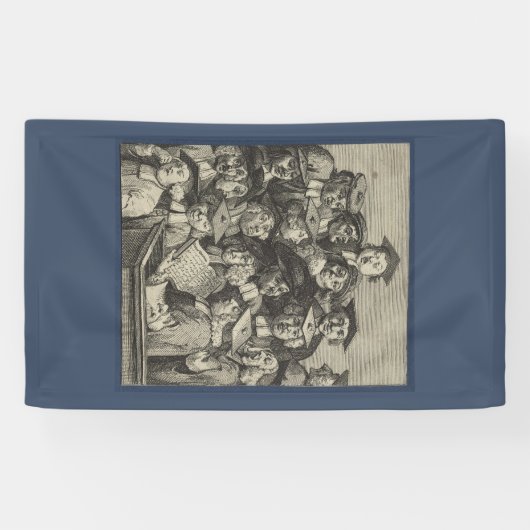 Scholieren op een Lectuur (door William Hogarth) Spandoek (Horizontaal)