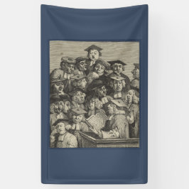 Scholieren op een Lectuur (door William Hogarth) Spandoek