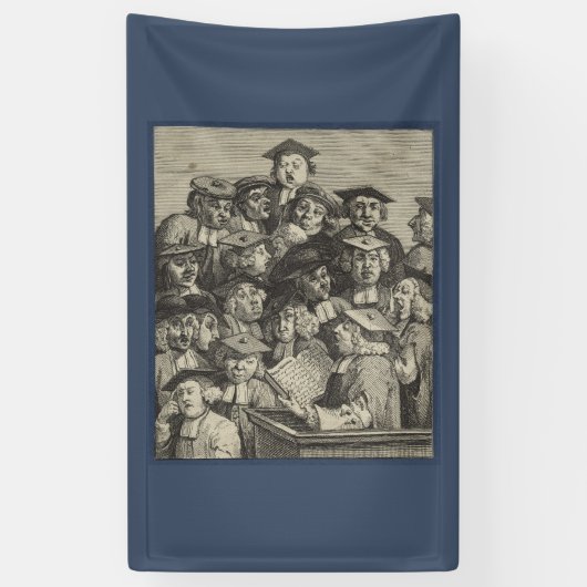 Scholieren op een Lectuur (door William Hogarth) Spandoek (Verticaal)