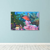 scholing Fairy Basslets (Pseudanthias Canvas Afdruk (Insitu (Houten vloer))