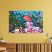 scholing Fairy Basslets (Pseudanthias Canvas Afdruk (Insitu (Woonkamer))
