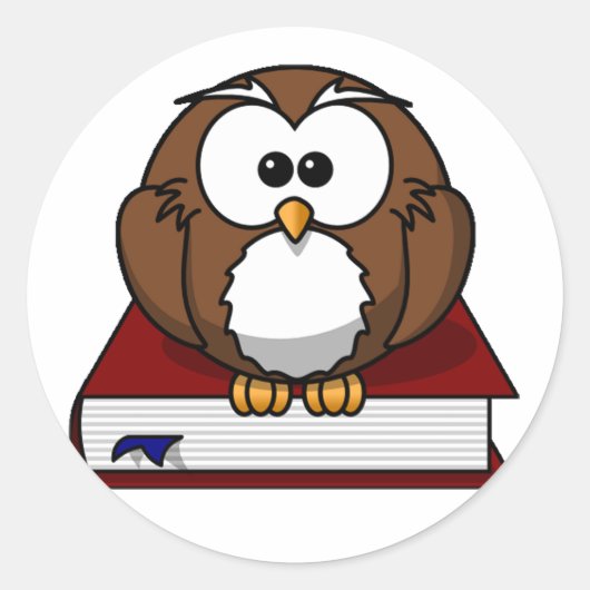 Schollast Owl Ronde Sticker (Voorkant)