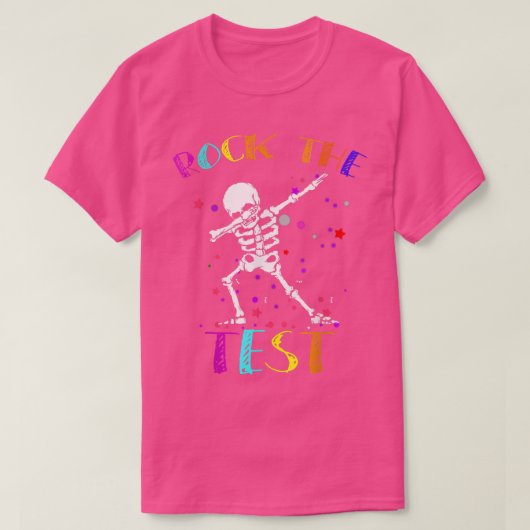 Schommel het testskelet met de testdag van de lera t-shirt (Design voorkant)