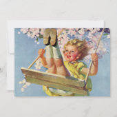  schommel, meisje swingen in een boom kinderen spe (Voorkant)