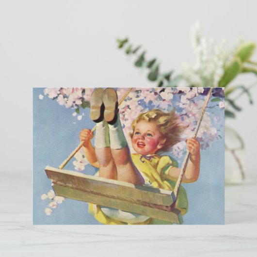  schommel, meisje swingen in een boom kinderen spe (Staand voorkant)