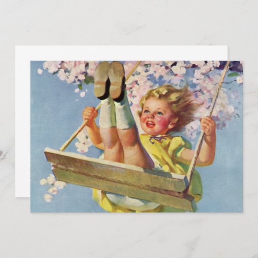  schommel, meisje swingen in een boom kinderen spe (Voorkant / Achterkant)