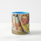 schommel, meisje swingen in een boom kinderen spe mok (Midden)