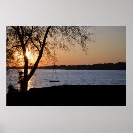 Schommel op de rivier poster