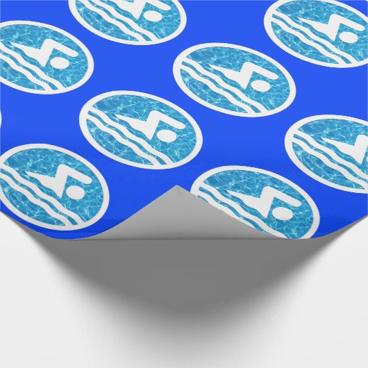 Schommel zwemmen en duiken in de pool Aangepaste k Cadeaupapier (Hoek)