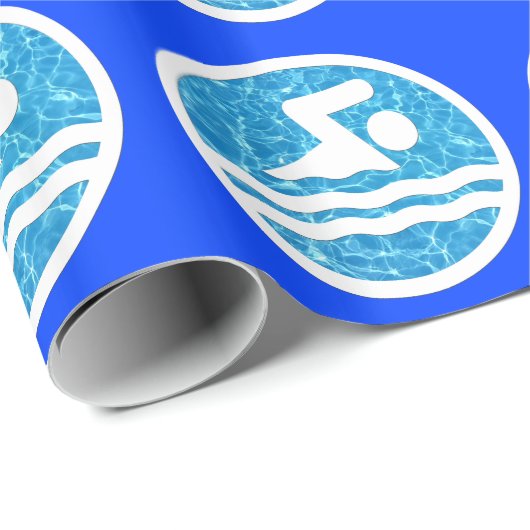 Schommel zwemmen en duiken in de pool Aangepaste k Cadeaupapier (Rol Hoek)