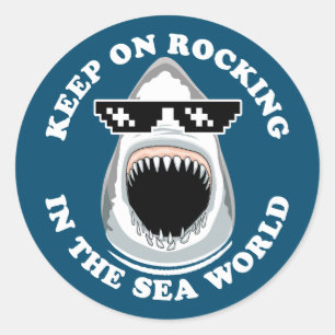 Schommelen in de Zee wereld - Shark Lovers Quote Ronde Sticker