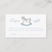 Schommelend paard baby boy douche luier verloting  informatiekaartje (Voorkant)