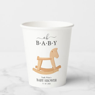 Schommelend Paard Baby Shower Minimalistische Baby Papieren Bekers